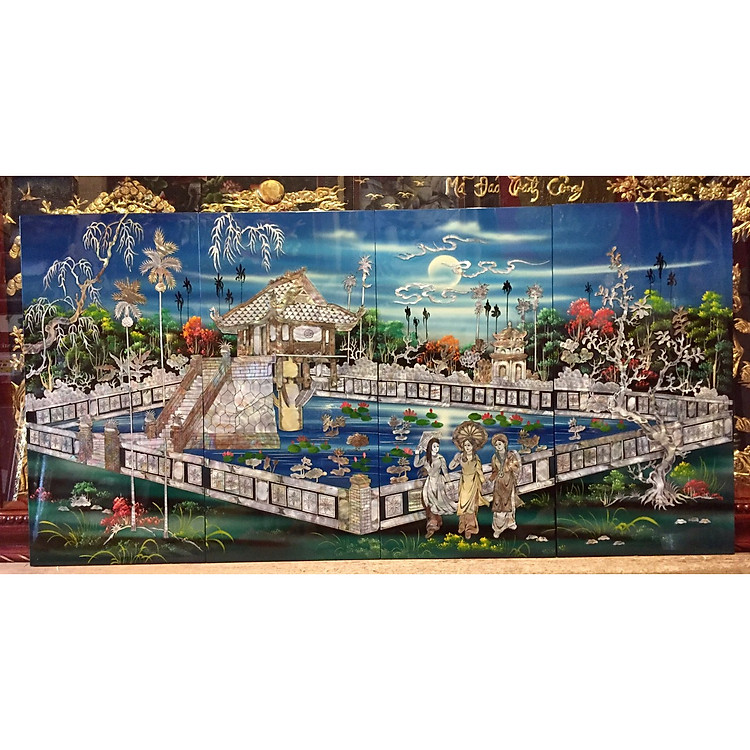 Tranh sơn mài khảm trai, Chùa Một Cột