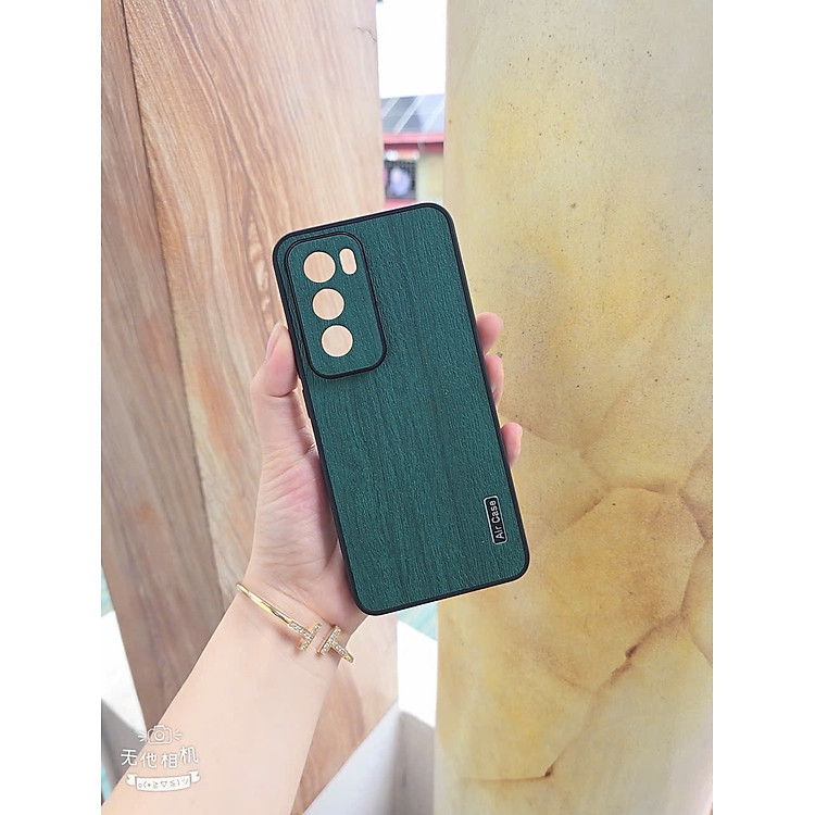 Ốp lưng Da Vân Gỗ cao cấp siêu sang,bảo vệ lưng viền cụm camera dành cho Oppo A36/A76/A96 . Hàng nhập khẩu