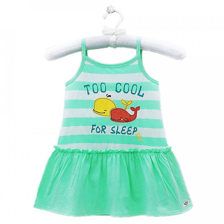 Đầm Sọc Hai Dây Bé Gái Kavio Kids GS37-N1 - Xanh Lá