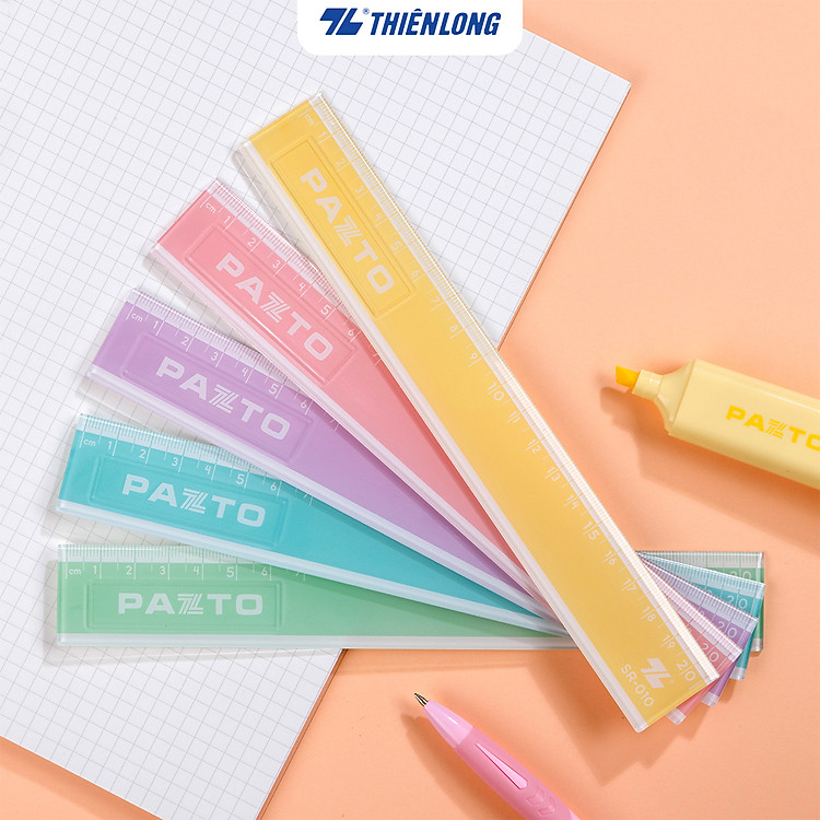 Thước Nhựa Thẳng Màu Pastel 20 cm Thiên Long Pazto SR-010 (1 cây) - Ảnh 3