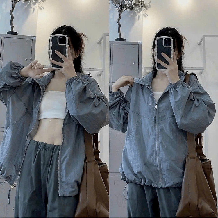 Áo khoác dù trượt nước mới về áo 1 lớp, nón 2 lớp, dáng form dài rộng, có túi trong