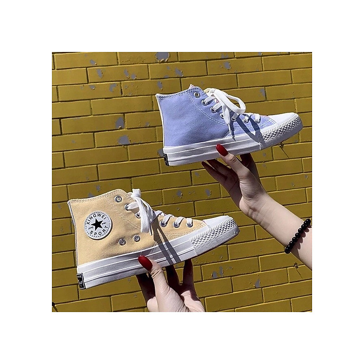 Giày Sneaker nữ cao cổ đổi màu ra nắng