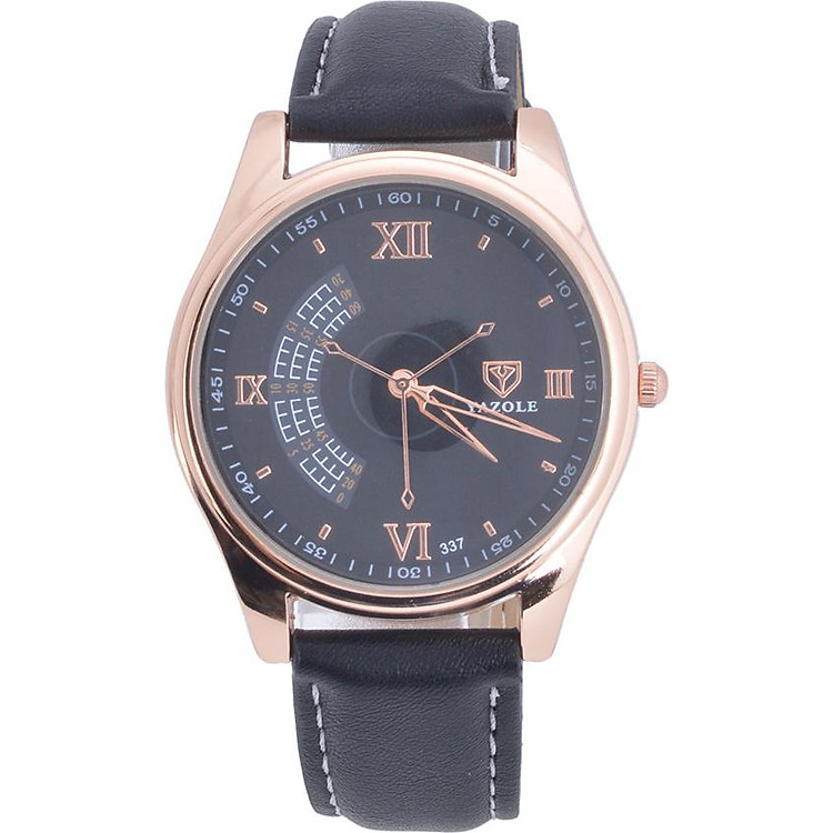 Đồng Hồ Nam Dây Da Yazole 337 (40mm) - Đen