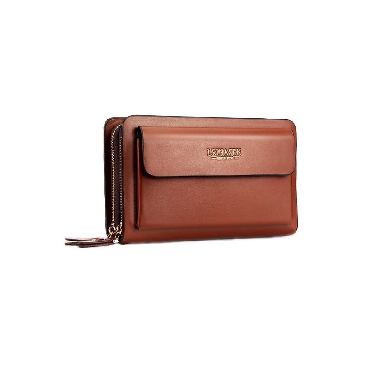Ví cầm tay nữ thời trang da bò cao cấp 2 ngăn khóa, KT 21x12x5cm