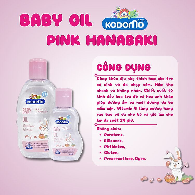 Mua Dầu dưỡng ẩm Kodomo Baby Oil 100ml Chính hãng Giá tốt - Hình ảnh 2