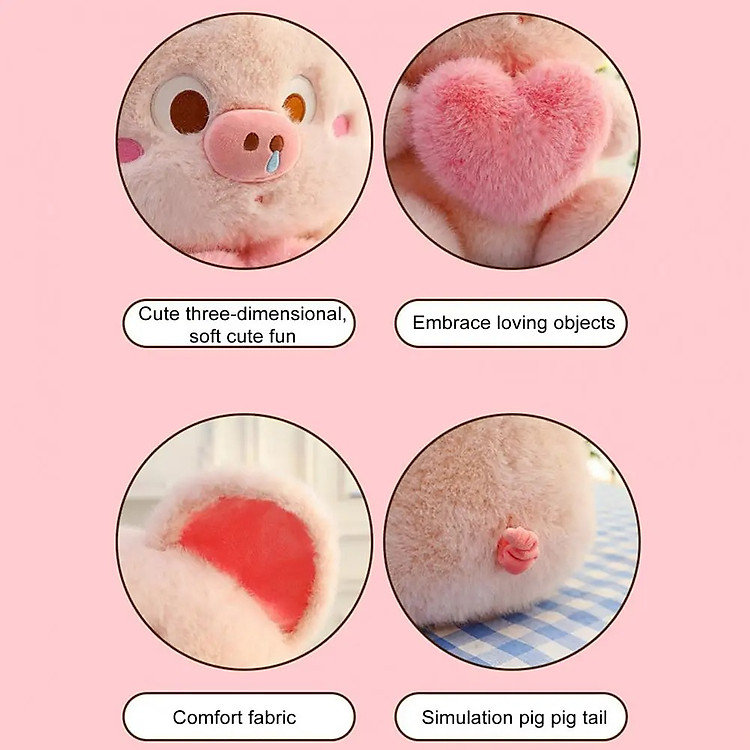 Thú nhồi bông heo ôm tim 40cm Chính hãng Ưu đãi - Hình ảnh 5