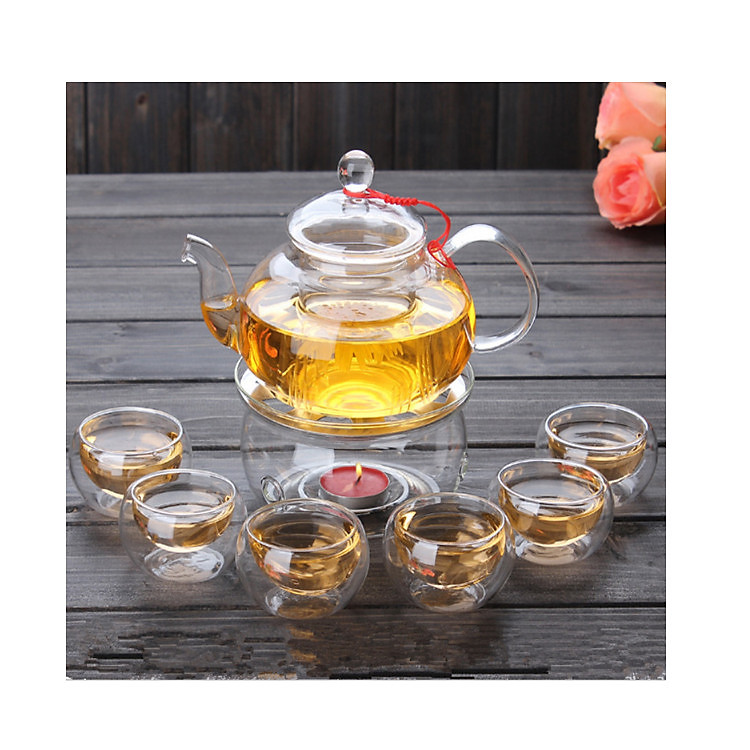 Bộ ấm chén pha trà thủy tinh cao cấp zeno SET07