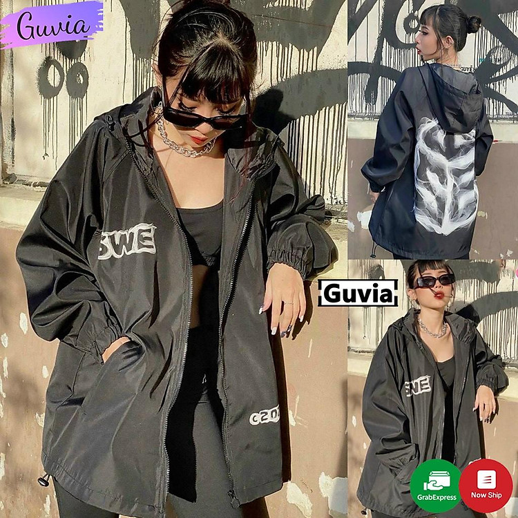 Áo khoác dù SWE Khói 2 lớp chống nắng form rộng áo khoác đôi nam nữ Unisex