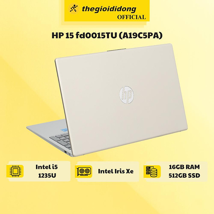 Laptop HP 15 fd0015TU i7 1355U/16GB/512GB/Win11 (A19C5PA) - Hàng Chính Hãng