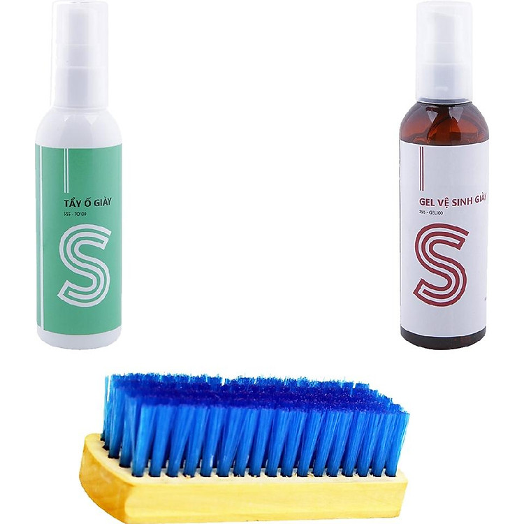 Bộ gel vệ sinh giày 100ml, tẩy ố giày 100ml và bàn chải COMBOSSS17