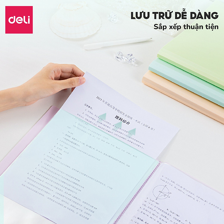 File đựng tài liệu A4 (30 lá) Deli - Cam - Ảnh 3