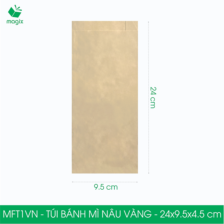Túi Giấy Bánh Mì Vàng Nâu (100 chiếc)
