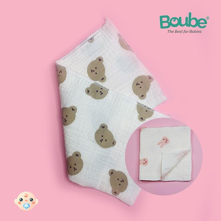 Khăn sữa cho bé Boube - An toàn, hút ẩm Chính hãng Ưu đãi - Hình ảnh 2