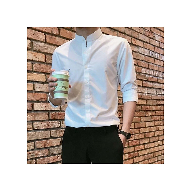 Áo sơ mi nam cổ tàu