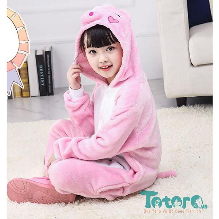 Bộ đồ liền thân hình thú trẻ em Heo Hồng - Thỏ Hồng - Ngựa Vằn - Dơi Đen - Unicorn Cầu vồng Tím - Sư Tử - Hổ - Husky Đen