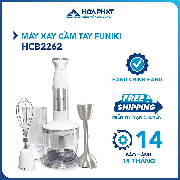Máy xay cầm tay Funiki HCB2262 - Động cơ DC, công suất 800W - Hàng Chính Hãng