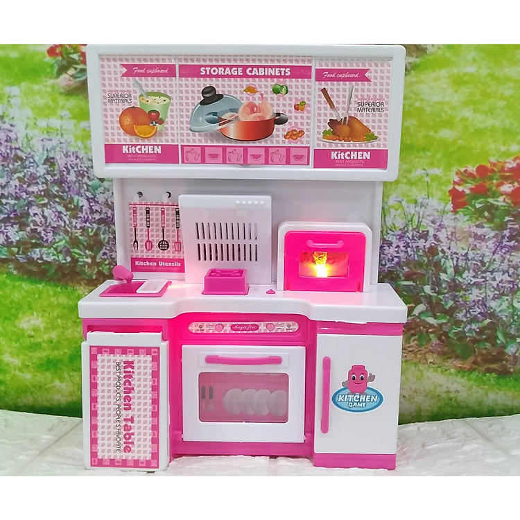 Đồ chơi bếp hồng cho ngôi nhà búp bê