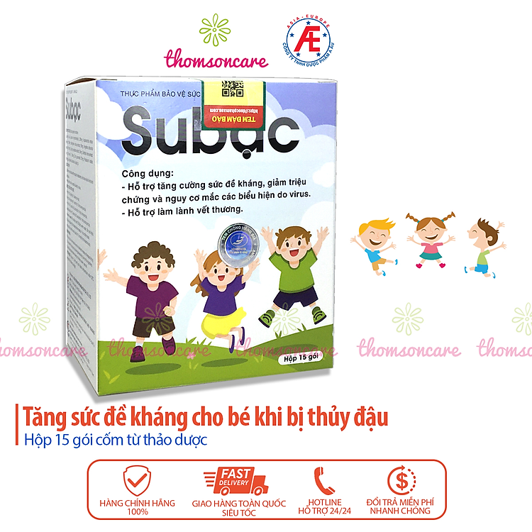 Cốm Su Bạc - Tăng cường sức đề kháng, hệ miễn dịch cho bé - Subac từ lysine, cao lá xoài, vitamin C
