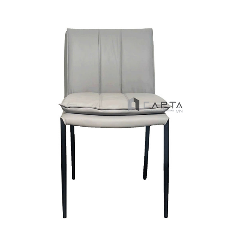 Ghế trang điểm có nệm LUX 42A-P Nội thất Capta Ghế ăn cao cấp xám nâu bò đen không tay tựa chân sắt sơn tĩnh điện màu đen tại hcm