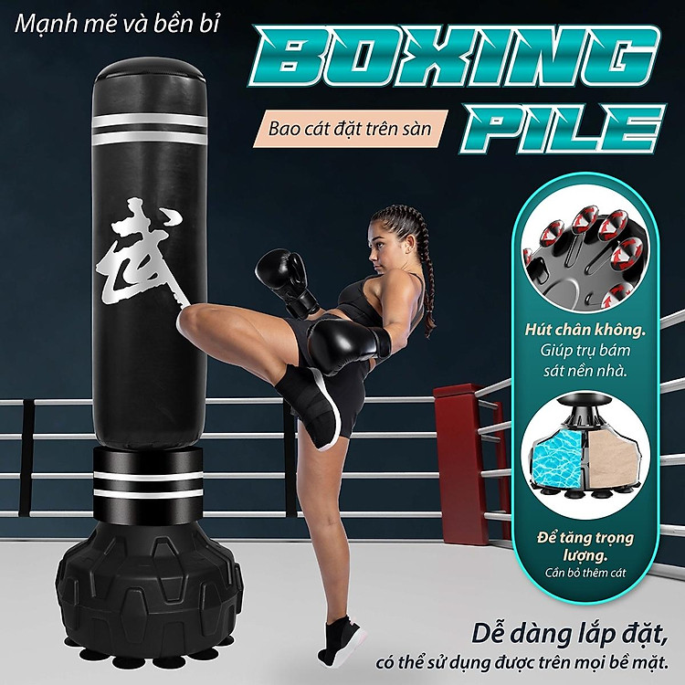 BG Trụ Đấm Bốc BG028 Tự Cân Bằng Cao Cấp BOXING PILE, Bao Cát Đấm Bốc Võ Thuật,Trụ Hơi Đấm Bốc Phản Xạ