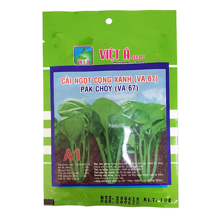 Hạt Giống : Cải ngọt cọng xanh 10g