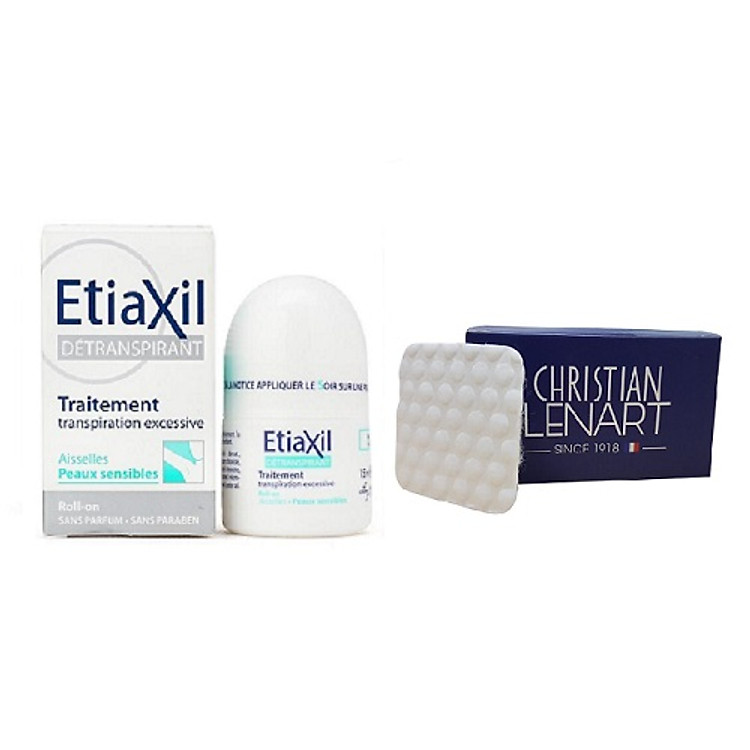 Lăn Khử Mùi Etiaxil Détranspirant Traitement Aisselles Peaux Sensibles 15ml (Dành cho da hỗn hợp, da nhạy cảm) + Tặng bông tẩy trang Christian Lenart 50 miếng