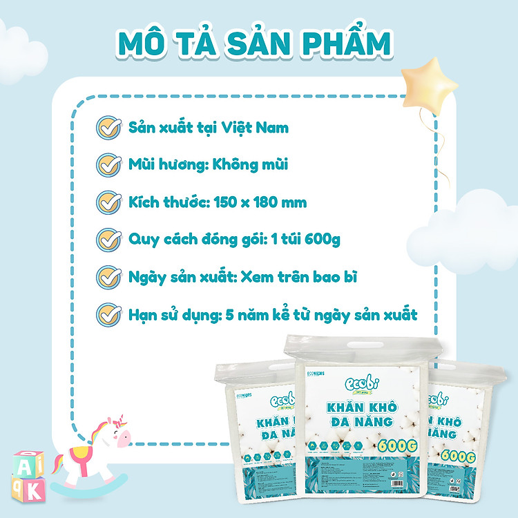 Mua Combo 03 túi Khăn khô EcoWipes cho bé Uy tín Tiết kiệm - Hình ảnh 4