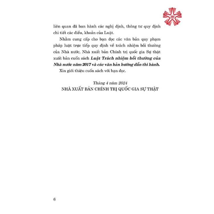 Luật Trách nhiệm bồi thường của Nhà nước năm 2017 và các văn bản hướng dẫn thi hành (bản in 2024) - Ảnh 5
