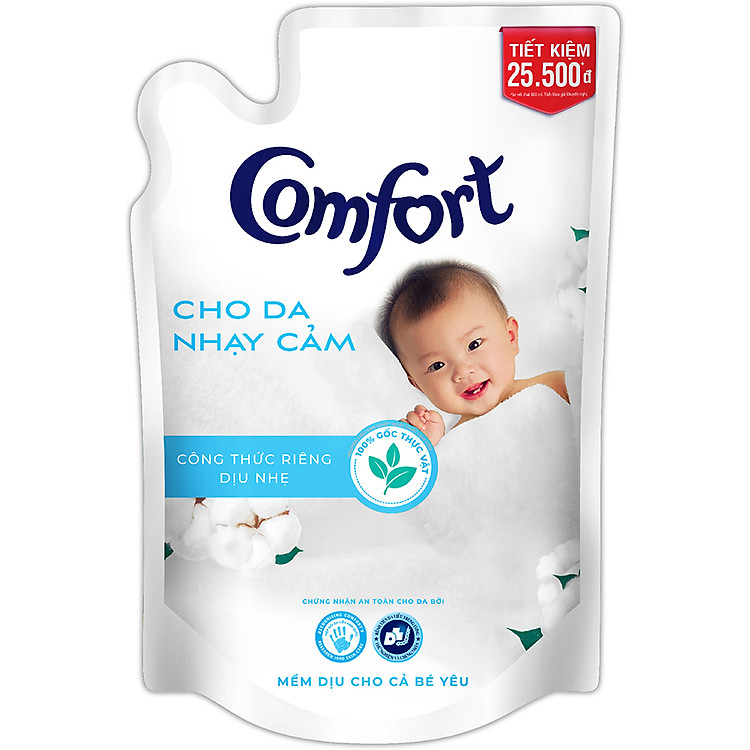 Nước Xả Vải Comfort Cho Da Nhạy Cảm (1.6L/Túi) - Phù Hợp Với Làn Da Em Bé (Giao mẫu ngẫu nhiên)