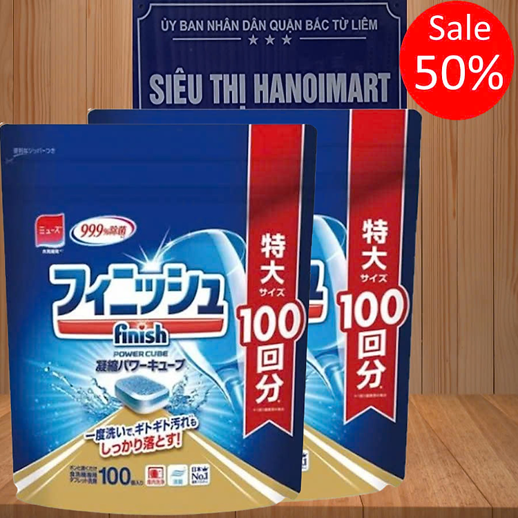 Combo 2 hộp Viên rửa bát Finish Classic 100 viên ( 200 viên )