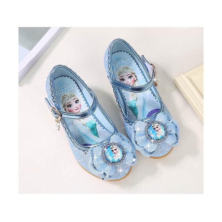 Giày công chúa Elsa cao gói 3 phân mũi tròn
