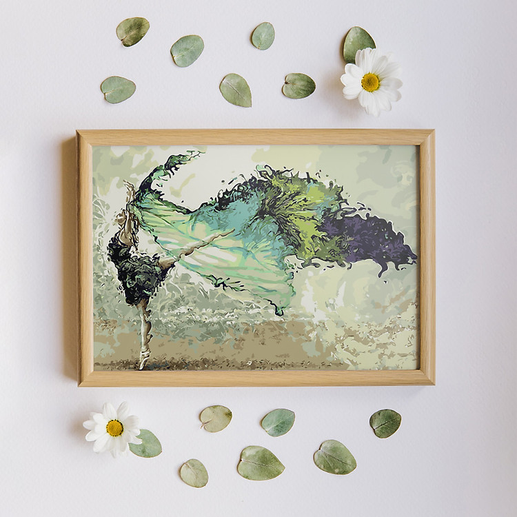 Tranh tô màu theo số đôi cánh bale 58