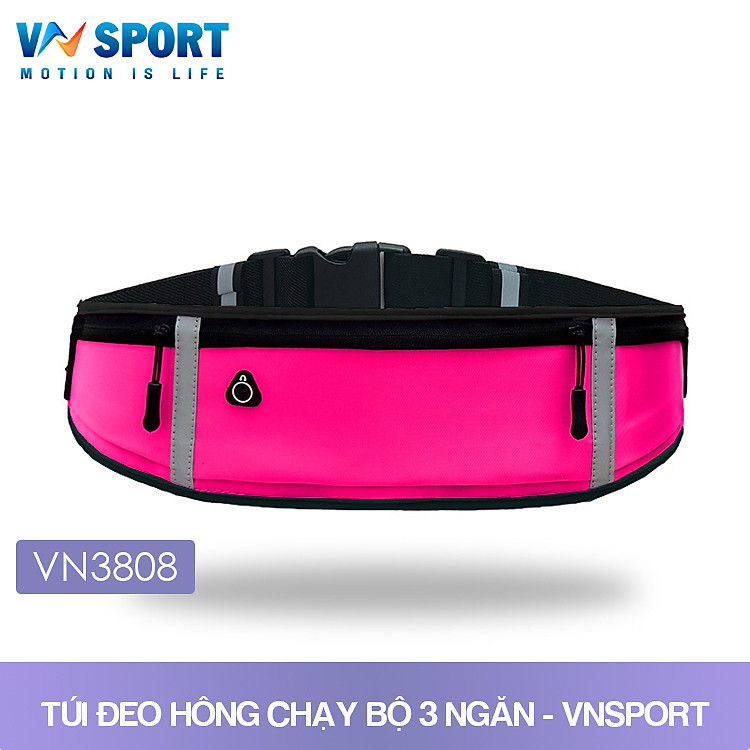 Túi Đeo Hông Chạy Bộ, Đạp Xe, Dã Ngoại VNSPORT - VN3808, Túi Cao Cấp Chống Thấm Nước , Có 3 Ngăn Riêng Biệt Và Có Phản Quang, Thể Thao Và Rất Đẹp Cho Cả Nam Và Nữ