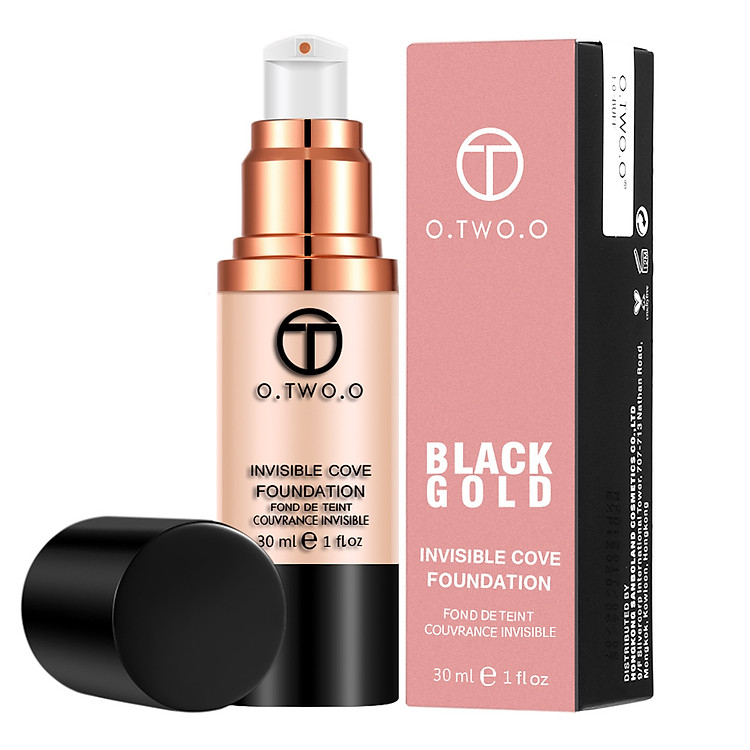 Kem Nền: O.TWO.O Invisible Cove Foundation Black Gold