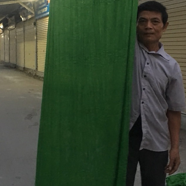 Võng Cán Gỗ 20 Lỗ Lưới Rộng siêu dầy dặn Màu Xanh Lá