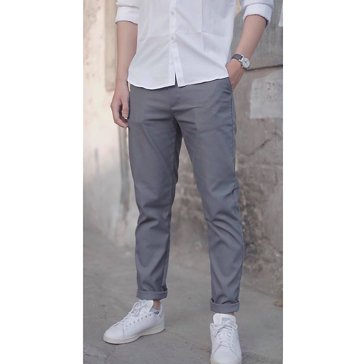 Quần Kaki Nam Màu Ghi Đậm Dáng Công Sở KAKIXAM02