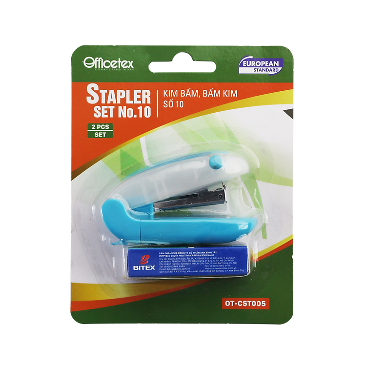 Bộ bấm kim Officetex OT-CST005 (1 bấm kim, 1 hộp kim bấm)