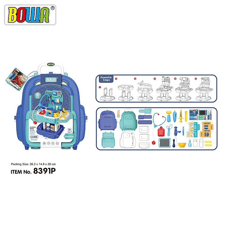 Bộ đồ chơi bác sĩ BOWA 8391P Chính hãng Giá rẻ - Hình ảnh 2