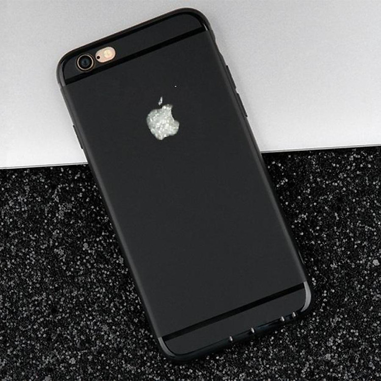 Ốp lưng nhựa dẻo silicon đen trơn cho iphone 6, 6S - Hàng Chính Hãng
