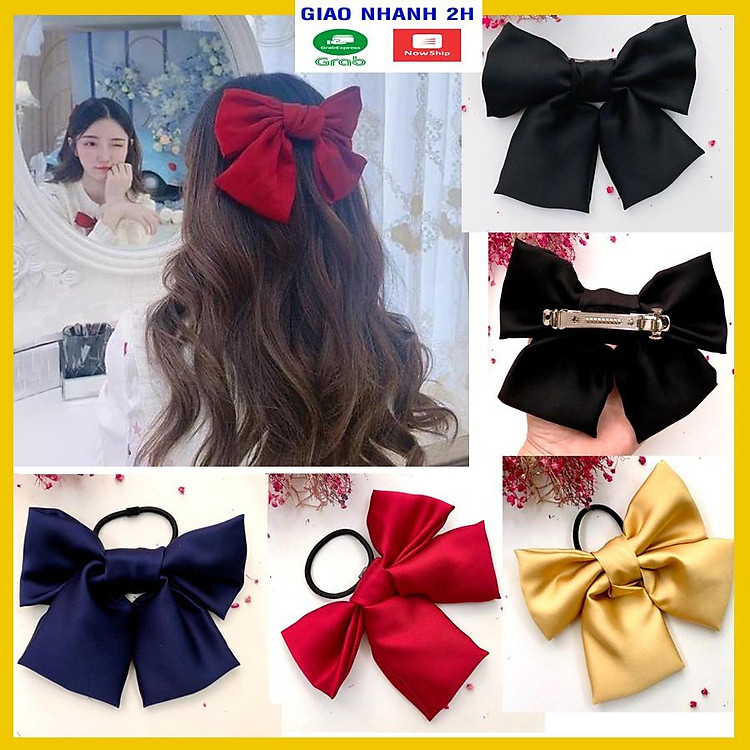 Nơ cột tóc, Nơ kẹp tóc siêu xinh Hàng Có Sẵn do xưởng may làm trực tiếp, chất vải lụa satin cao cấpVDVDVDVD