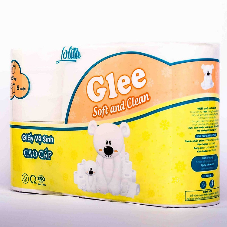 Giấy vệ sinh Glee 6 cuộn 3 lớp cao cấp có lõi