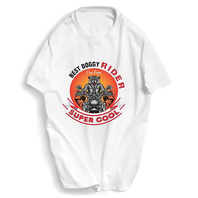 Áo phông nam nữ in Doggy Super Cool , Vải cotton dày mịn mặc mát A165