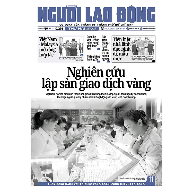 Nhật báo Người Lao Động từ ngày 26-05-2025 đến 01-06-2025
