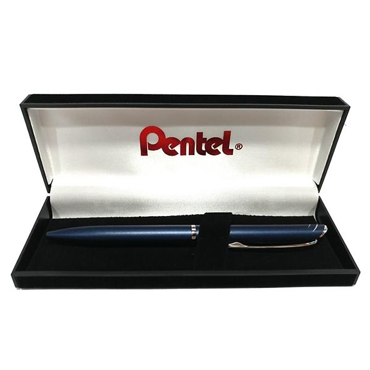 Bút Bi Kim Loại Nắp Vặn Energel Thân Xanh (Mực xanh)