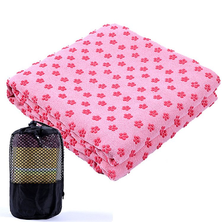 Khăn Trải Thảm Tập Yoga Chính Hãng Amalife Kèm Túi Đựng - Nhiều Màu Phủ Hạt Silicon