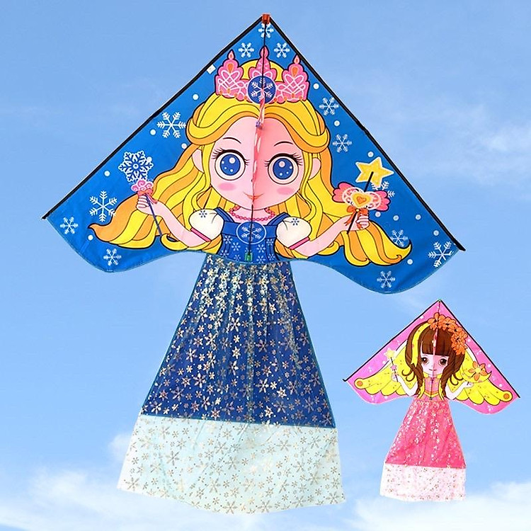 Diều búp bê barbie - Tặng tay cầm thả diều 150m dây + túi vải đựng (diều đẹp, diều thả, diều công chúa)