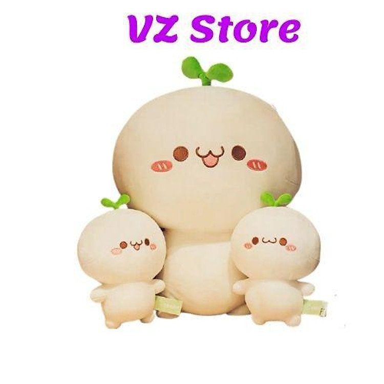 Gấu Bông Rau Mầm - Quà Tặng Cho Bé Siêu Mềm Mịn Siêu Cute, Mầm Cây Dễ Thương Chất Nhung Co Dãn 4 Chiều Size 35cm