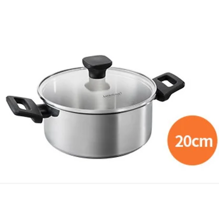 Nồi Inox LocknLock Daily STS PPW thân bằng thép không gỉ 304, kèm nắp kính trong suốt, tay cầm chịu nhiệt CSS1823IH - CSC2023IH - CSC2423IH