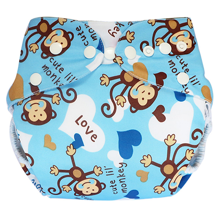 Tã vải Ngày Siêu chống tràn BabyCute size M (8-16kg) (Vỏ + Lót) - Họa tiết bé trai