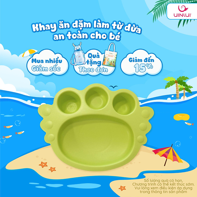 Tìm mua tại Avakids:Khay ăn dặm dính Uinlui xanh aqua, tràn ngập Khuyến mãi, Ưu đãi